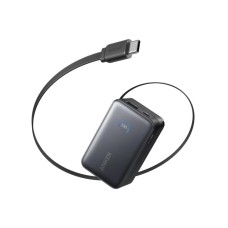 ANKER Nano Power Bank 10000mAh, 45W, sa ugrađenim USB-C kablom na izvlačenje, crni