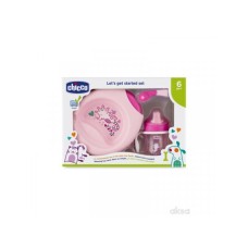 CHICCO Set 6m+, pribor, roze