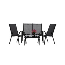 CHOMIK Set baštenskog nameštaja sa stočIćem - crni NEO6397