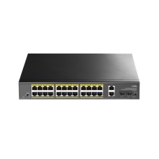 CUDY GS1026PS2 24-Port Gigabit PoE+ Switch with 2 Uplink Gigabit Ports and 2 Gigabit SFP Slots 300W CUDY GS1026PS2 24-Port Gigabit PoE+ Switch with 2 Uplink Gigabit Ports and 2 Gigabit SFP Slots 300W