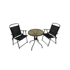 Denis Bistro set od čelika i ratana, 3 dela