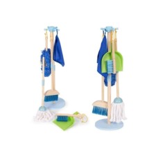 ECO TOYS Drveni set za ciscenje za decu -metla, mop i djubrovnik, 7 delova