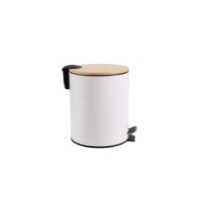 ESTIA Kanta za otpatke metal bambus sa pedalom 5l bela ES02-12731