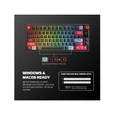 FANTECH Tastatura Mehanička Gaming MK917 RGB Atom PRO79 Wireless crna (Red switch)