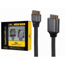 GEMBIRD CC-DP-HDMI-4K-6 DisplayPort na HDMI interface kabl,4K at 60 Hz, Premium Series 1.8m 40019 GEMBIRD CC-DP-HDMI-4K-6 DisplayPort na HDMI interface kabl,4K at 60 Hz, Premium Series 1.8m 40019