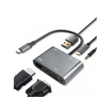 LINKOM Adapter-konvertor TIP C na HDMI+VGA+1xUSB 3.0+TIP C+AUDIO (783) LINKOM Adapter-konvertor TIP C na HDMI+VGA+1xUSB 3.0+TIP C+AUDIO (783)