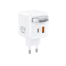 REMAX Strujni Fast teleskopski punjač Dolly GaN 1xUSB 3.0 + 1xUSB-C 67W beli