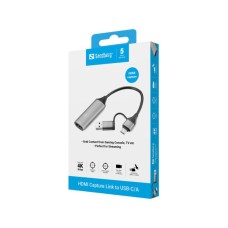 Sandberg Adapter HDMI capture na USB-C/A Sandberg 136-70