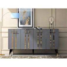 HANAH HOME Komoda Asel Anthracite Gold