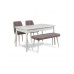 HANAH HOME Trpezarijski set Santiago White Grey