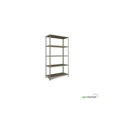 ANEMOS Metalna polica KIT 188 x 100 x 40 cm 5 x 65 kg - siva