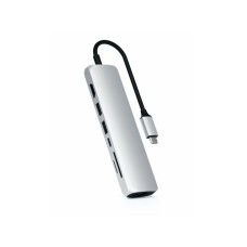 SATECHI SATECHI USB-C SLIM MULTI-PORT WITH ETHERNET ADAPTER - Silver