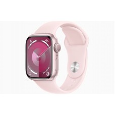 APPLE Watch S9 GPS 41mm Pink Alu Case w Light Pink Sport Band - M/L ( mr943se/a )