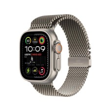 APPLE Watch Ultra2 v2 Cellular 49mm Natural Titanium Case with Natural Titanium Milanese Loop - M (mx5r3se/a)