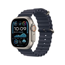 APPLE Watch Ultra2 v2 Cellular 49mm Natural Titanium Case with Navy Ocean Band (mx4d3se/a)