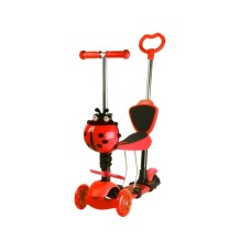 ARISTOM 652 Bubamara 5u1 Trotinet sa LED točkovima crveni