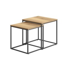 Bolzz Kvadratni sto za kafu 2 kom - hrast / crne noge Bolzz Kvadratni sto za kafu 2 kom - hrast / crne noge