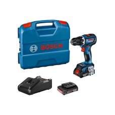 BOSCH plavi alat GSR 18V-90 C akumulatorska bušilica/odvrtač; 2x2,0 Ah + plastični kofer 06019K6020