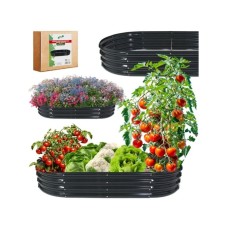 CHOMIK Bastenska zardjinjera za povrce i cvece 180 x 90 x 30 cm, ovalna, antracit