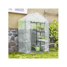 CHOMIK BaštenskI plastenik sa policama, belI, 140 x 73 x 200 cm, 4 police