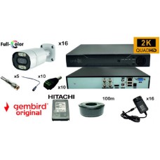 GEMBIRD GMB-03** Set kamera za video nadzor 3tbHDD +16x CAM-AHD5MP-HAU60W rg59+100m bnc+dc konekt full color