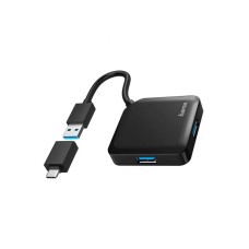 HAMA USB 3.2 HUB 1:4, 5Gbit/S + USB-C adapter 200116