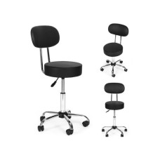 ModernHome Rotirajuca stolica sa naslonom za ledja, kozmeticka i medicinska, podesiva, crna - ModernHome ModernHome Rotirajuca stolica sa naslonom za ledja, kozmeticka i medicinska, podesiva, crna - ModernHome