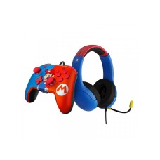 NITENDO PDP Switch Wired Airlite Headset & Rematch Controller Mario Bundle