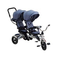 Playtime 412 Twins tricikl za dvoje dece sa rotirajućim sedištem sivi Playtime 412 Twins tricikl za dvoje dece sa rotirajućim sedištem sivi