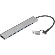 Sandberg USB-A / USB-C Hub, 7 portova USB 3.0 (136-66) Sandberg USB-A / USB-C Hub, 7 portova USB 3.0 (136-66)