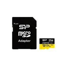 SILICON POWER 256GB, Inspire, micro SDXC sa adapterom, za 4K i FullHD video snimanje (SP256GBSTXLA2V1NSP)