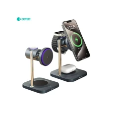 3G Coteci Wireless punjac BS-025 3u1 za mobilni telefon/slusalice/pametni sat crni
