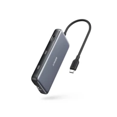 ANKER USB-C Data Hub, 8u1 Multiport, PD 85W, 10Gbps ANKER USB-C Data Hub, 8u1 Multiport, PD 85W, 10Gbps