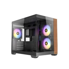 ANTEC Kucište CX600M WOOD ARGB Mini Tower/Micro-ATX/ITX/bez napajanja/kaljeno staklo/crna