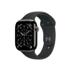APPLE Watch S11 Cellular 46mm Slate Titanium Case with Black Sport Band - M/L (mfd24rk/a)