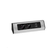 BACHMANN CASIA Kuhinjinska ugaona utičnica ALU,2xšuk,1xUSB A/C charger,srebrna BACHMANN CASIA Kuhinjinska ugaona utičnica ALU,2xšuk,1xUSB A/C charger,srebrna