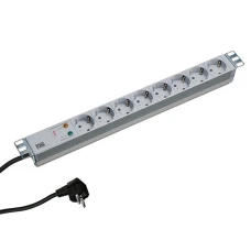 BACHMANN PDU Basic ALU 19'' 1U 8xšuko sa prenap.zaštitom 16A, kabl 2m