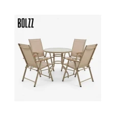 Bolzz BAŠTENSKA GARNITURA SET 4 STOLICE + STO BEŽ Bolzz BAŠTENSKA GARNITURA SET 4 STOLICE + STO BEŽ