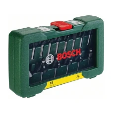 BOSCH 15-delni set TC glodala (1/4″ prihvat) 2607019468 BOSCH 15-delni set TC glodala (1/4″ prihvat) 2607019468