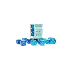 Chessex Kockice Chessex - Gemini - Luminary - Blue-Blue & Light Blue - Dice Block 16mm (12)