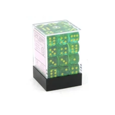 Chessex Kockice Chessex - Gemini - Translucent - Green-Teal & Yellow - Dice Block 12mm (36)
