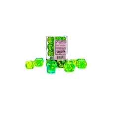 Chessex Kockice Chessex - Gemini - Translucent - Green-Teal & Yellow - Dice Block 16mm (12)