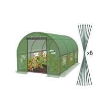 CHOMIK Baštenski plastenik tunel 3-segmentni Zeleni 4 x 2,5 x 2 M