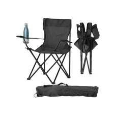 CHOMIK Kamperska/ribolovačka sklopiva stolica crna LEZ5880