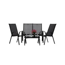 CHOMIK Set baštenskog nameštaja sa stočIćem - crni NEO6397 CHOMIK Set baštenskog nameštaja sa stočIćem - crni NEO6397