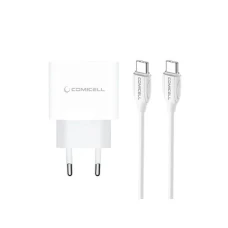 Comicell Kućni punjač CO-DC56 Fast PD 20W 3A Type-C na Type-C beli (CERT) Comicell Kućni punjač CO-DC56 Fast PD 20W 3A Type-C na Type-C beli (CERT)