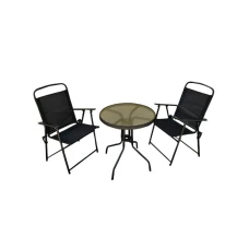 Denis Bistro set od čelika i ratana, 3 dela