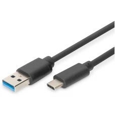 DIGITUS Kabl USB-C na USB-A 1m crni DB-300136-010-S