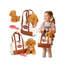 ECO TOYS Plišana igračka za decu, štene Brown Poodle, torba + četka za negu ECO TOYS Plišana igračka za decu, štene Brown Poodle, torba + četka za negu