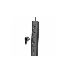 ELCO Produžni kabl sa prekidačem Elco 4 utičnice/2 USB-A/2 USB-C 2m Crni 3680W